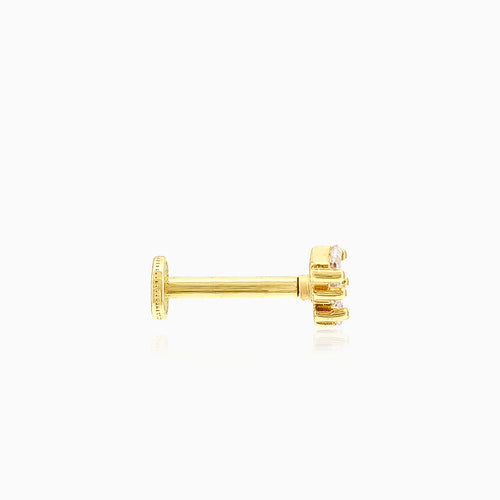 Schickes Damenpiercing aus Gelbgold