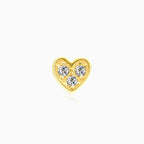 Elegantes Gold-Herz-Piercing mit Zirkonia