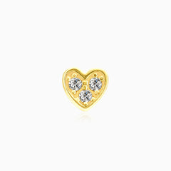 Elegantes Gold-Herz-Piercing mit Zirkonia