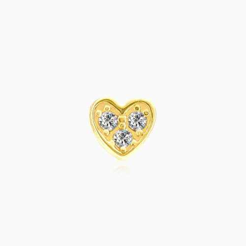 Elegantes Gold-Herz-Piercing mit Zirkonia