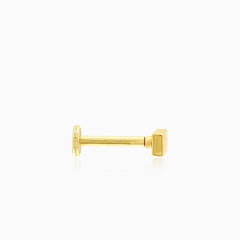 Gelbgold-Piercing mit Quadratmuster