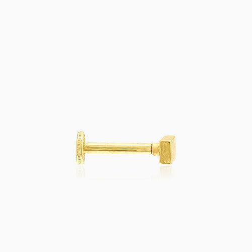 Gelbgold-Piercing mit Quadratmuster