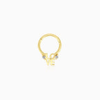 Love gold hoop piercing