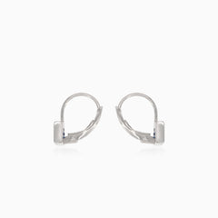 Pendientes colgantes de plata con zafiro sintético