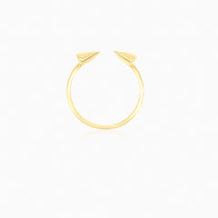 Bague à accents pointus, finition brute