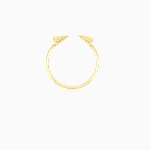 Bague à accents pointus, finition brute
