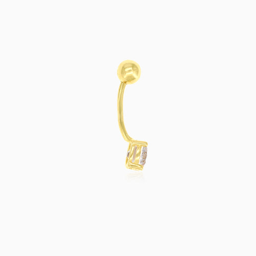 Klassisches Bauchnabelpiercing für Damen mit Zirkonia