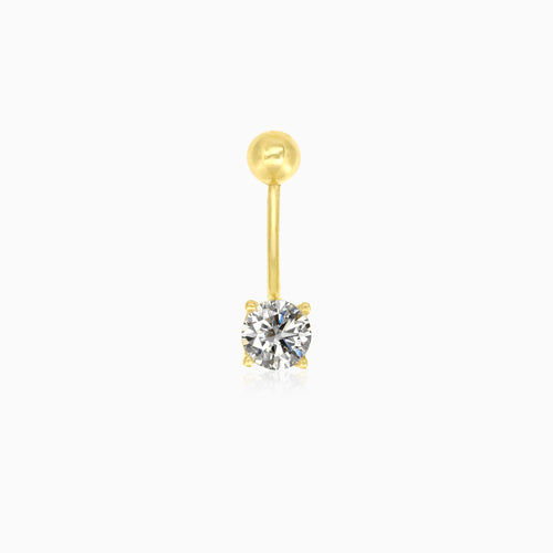 Klassisches Bauchnabelpiercing für Damen mit Zirkonia