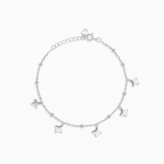 Tobillera de plata con estrellas
