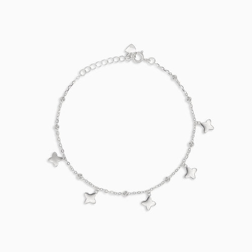 Sternen-Silber-Fußkette