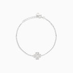 Bracelet chaîne en argent avec feuille de trèfle