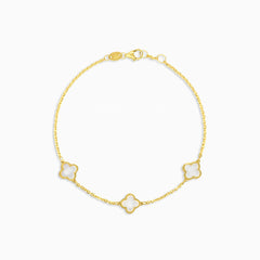 Bracelet chic en or avec nacre