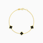 Bracelet chic en or avec onyx noir