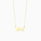 Love design gold necklace
