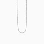 Breite silberne Tennis-Halskette