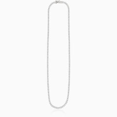 Breite silberne Tennis-Halskette