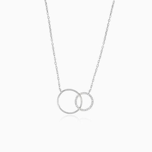 Doppelte Kreis-Silber-Halskette