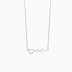 Collar plata corazón EKG
