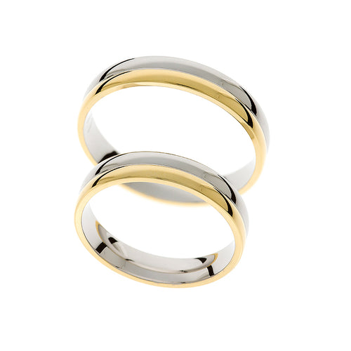 Bicolor-Trauring aus Gold