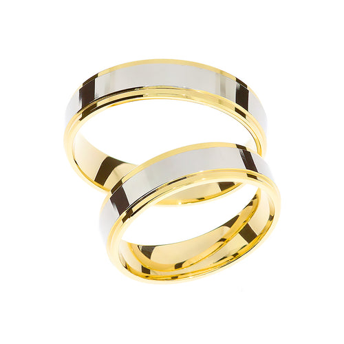 Bicolor-Illusions-Trauring aus Gold
