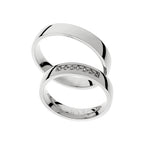 High polished white gold wedding rings