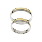 Polished white and yellow gold wedding ring