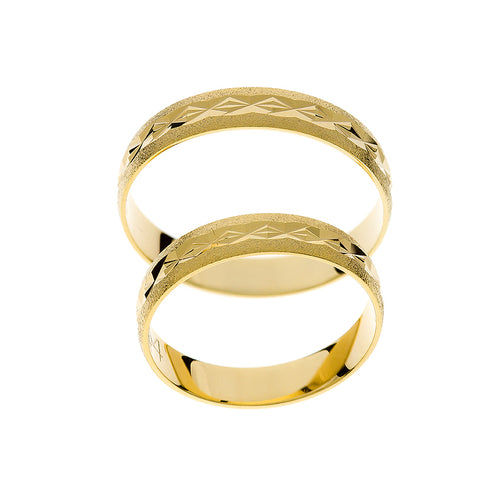 Eleganter matte Gelbgold-Ehering