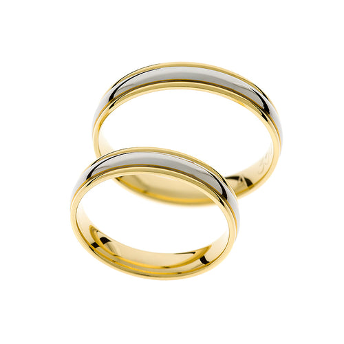 Eleganter zweifarbiger Gold-Ehering