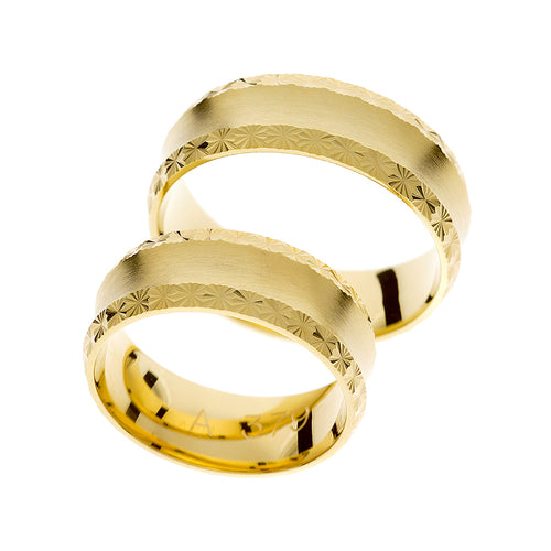 Trauring aus Gelbgold mit Details