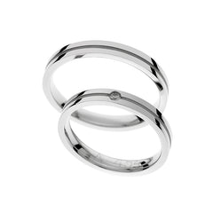 Anillo clásico de oro blanco