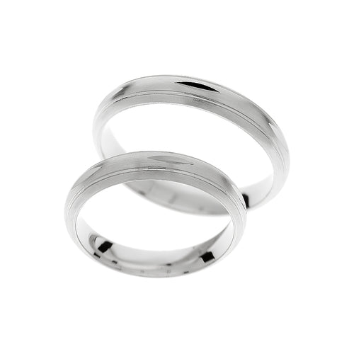 Ehering mit matter Oberfläche und runder Form