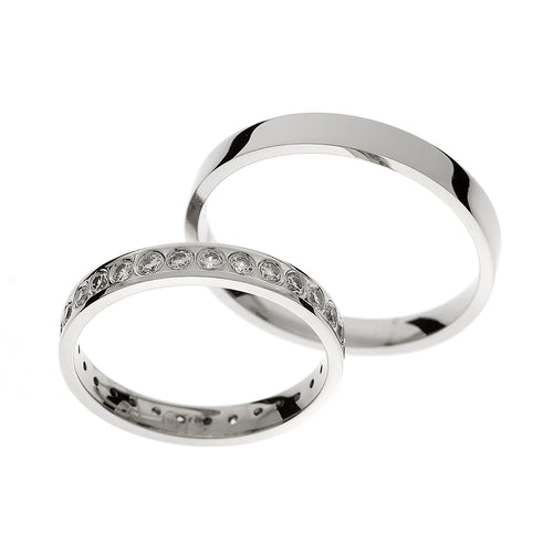 Elegant white gold eternity wedding ring