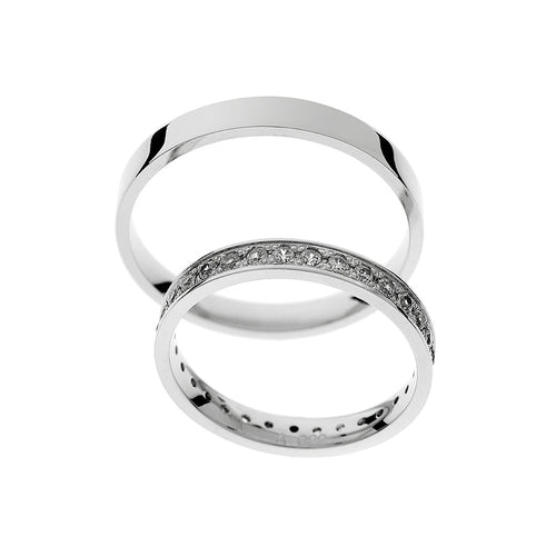 Stylish white gold eternity wedding ring