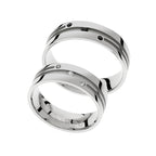 Modern dual diamond wedding rings