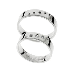 Alliance en or blanc avec options de diamant