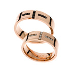 Elegant rose gold wedding ring with stones