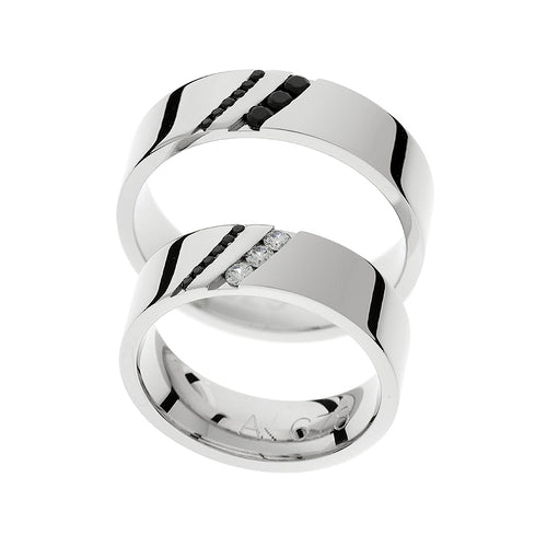 Thick polished white gold wedding ring