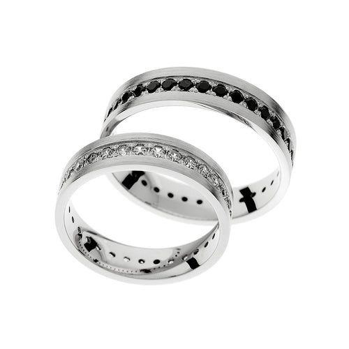 Eternity white gold wedding ring with stones