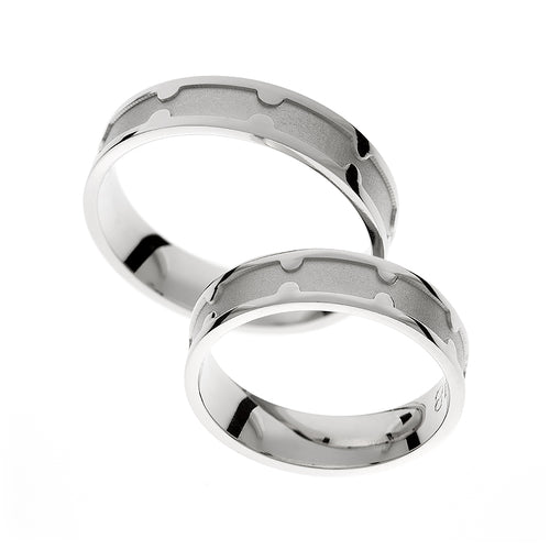 Thick matte finishDicker Weißgold-Ehering mit matter Oberfläche white gold wedding ring