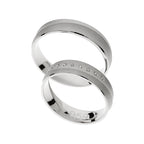 Matte white gold wedding rings