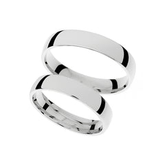 Anillos de boda de oro blanco de 4 mm de ancho, atemporales