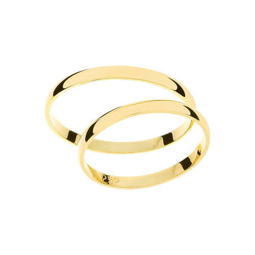 Anillo de boda ligero de 2 mm en oro amarillo