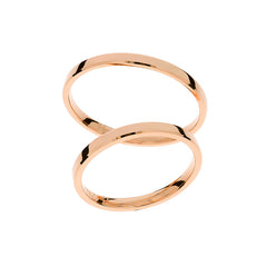 Anillo de boda elegante y delgado de 2 mm en oro rosa