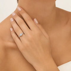 Sterling Silver Radiant Pavé Ring