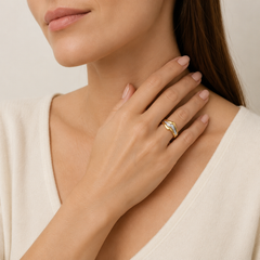 Vintage Two-Tone Gold Wave Ring