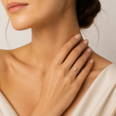 Yellow Gold Round Cubic Zirconia Halo Ring