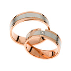 Elegant rose and white gold wedding ring