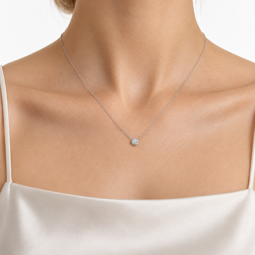 White Gold Diamond Solitaire Necklace