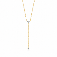 Delicate Long Gold Diamond Necklace