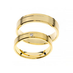 Bague de mariage en or jaune avec finition polie